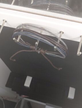 Multi-String Leather Bracelet - Blue & Brown